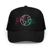 Detroit Racing Global Foam Trucker Hat - Black/Pink/Green