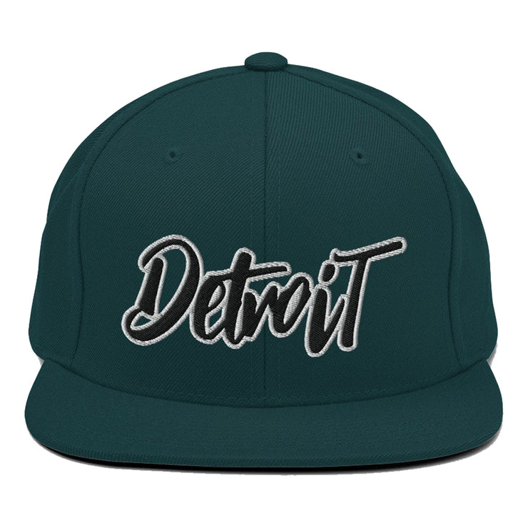 Detroit, Michigan Green Snapback Hat 313 Embroidery Accessories City Rock