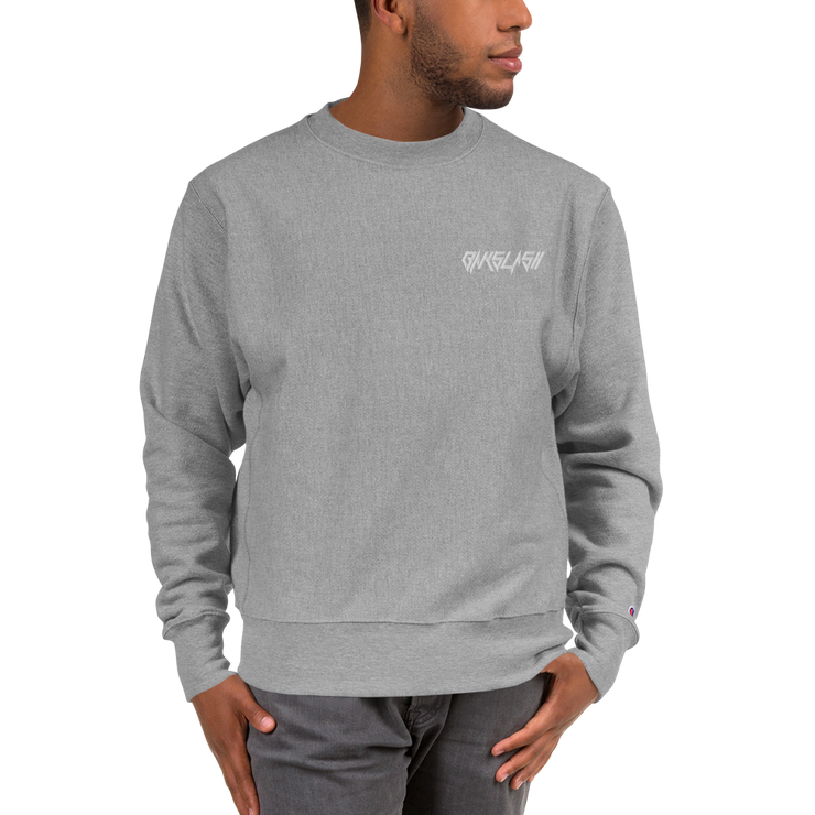 Bakslash White Embroidered Logo Grey Crewneck Sweatshirt